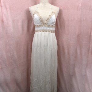 Lulu's Giza White Embroidered Maxi Dress